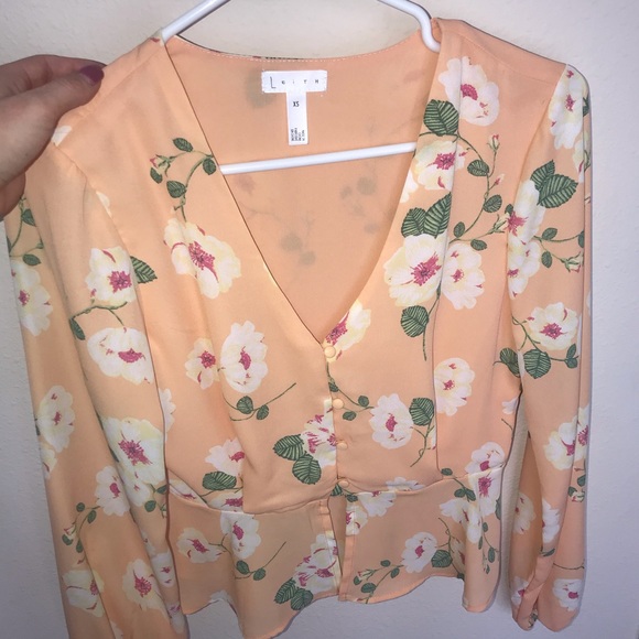 Leith peach floral blouse - Picture 3 of 4